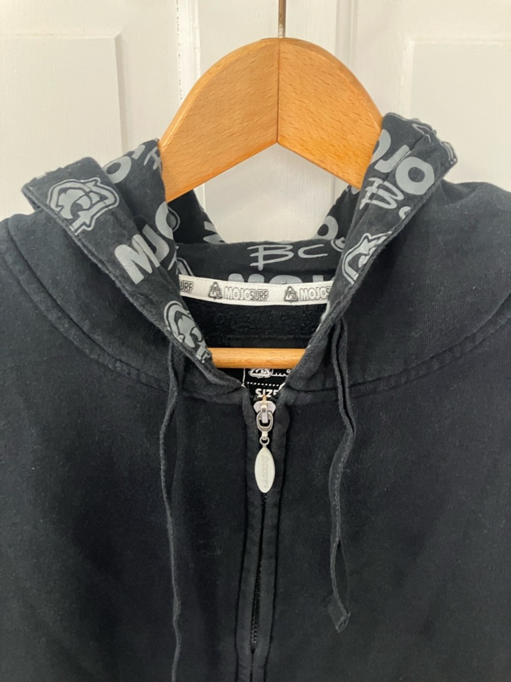 Y2K style Mojo Surf Australia Black Zip-Up Hoodie punk size Large 100% cotton - Picture 7 of 17